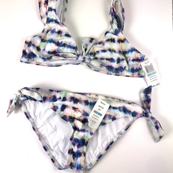 Splendid Girl’s Tie Front Two Piece Tie Dye Bikini Size 16